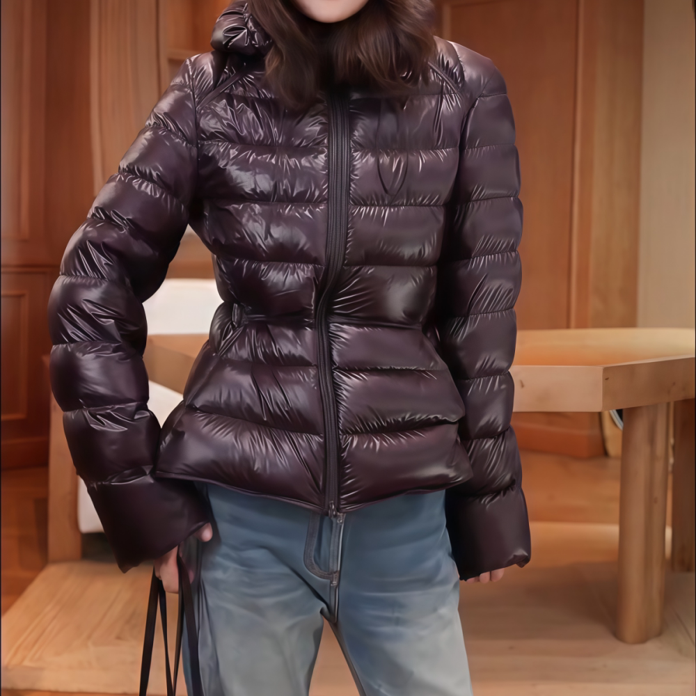 2026年冬季新款百搭深紫色汉服装连帽日常保暖时尚羽绒服外套女