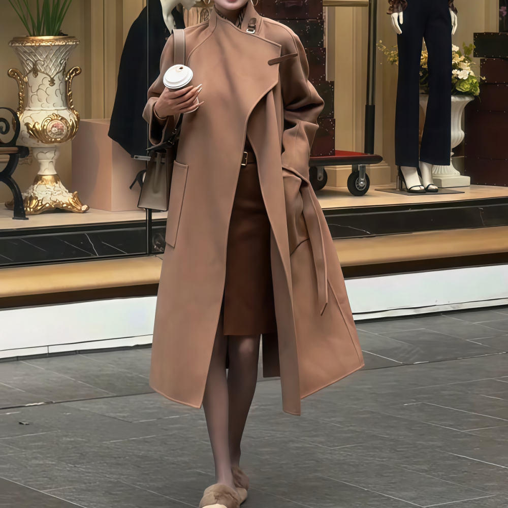 宽松汉服装通勤长款大衣外套女