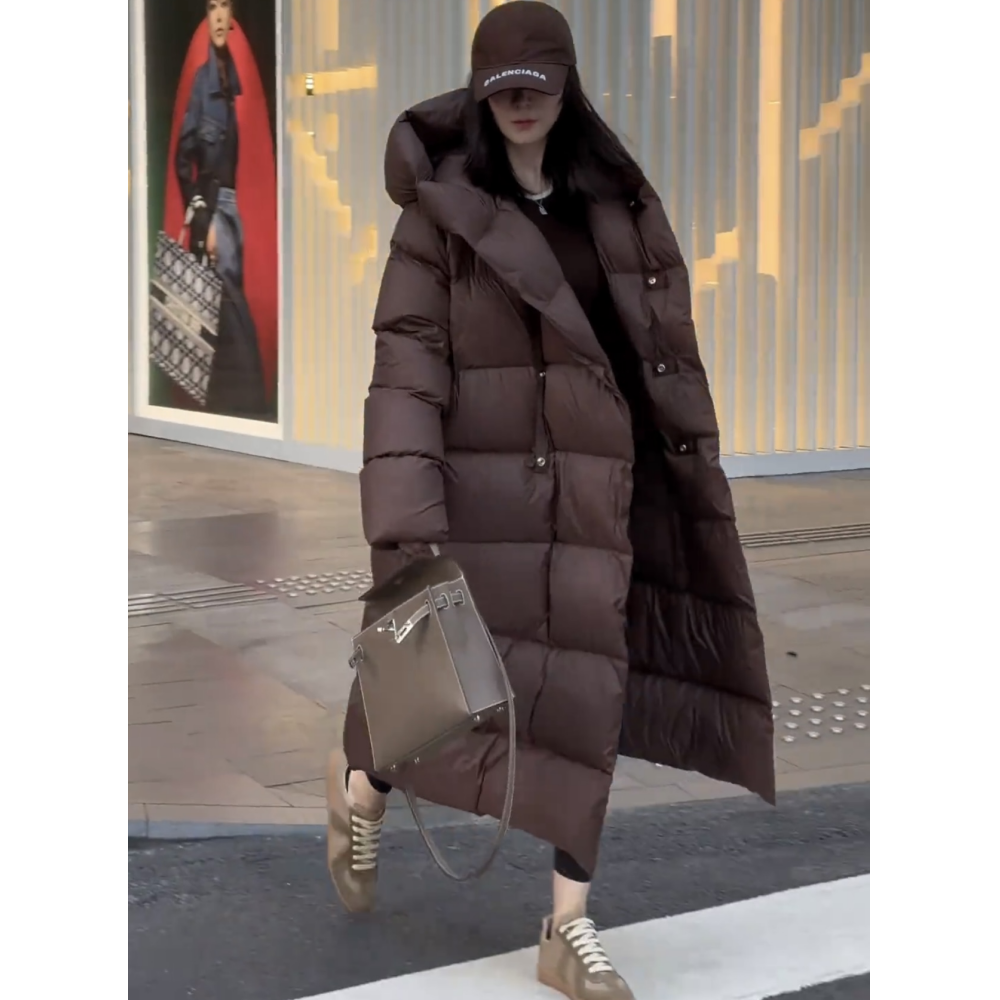 新款宽松白鸭绒加厚保暖外套