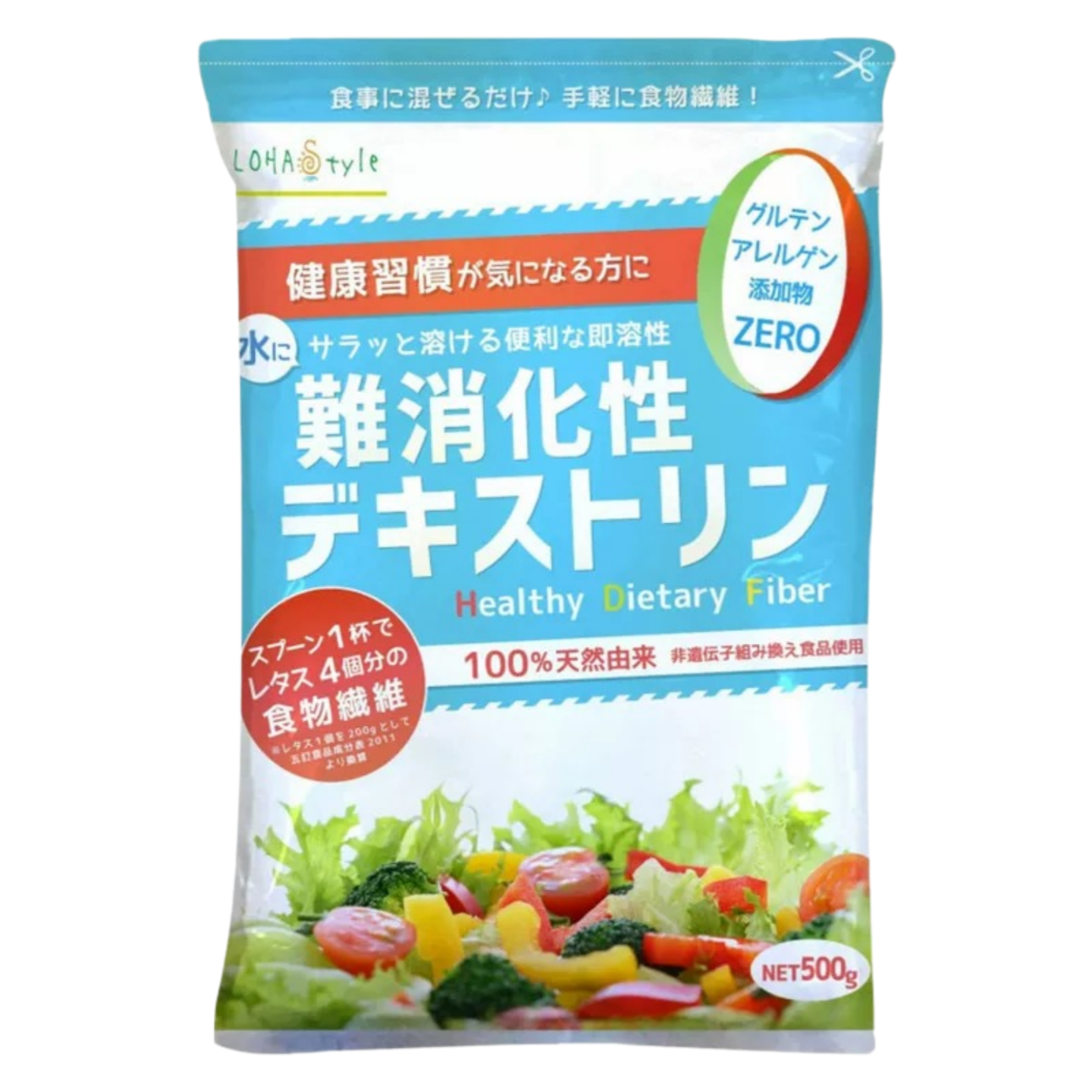 日本代购LOHAStyle膳食纤维粉难消化糊精500g/袋