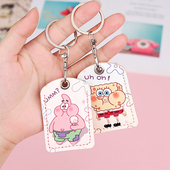 门禁卡通钥匙卡套一体扣女可爱公交卡卡包小区电梯卡保护套情侣男