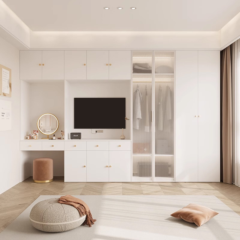 现代简约卧室衣柜梳妆台电视柜一体组合家用小户型储物柜定制实木,住宅家具,自由组合衣柜,淘宝优惠券,粉丝福利购,淘宝优惠卷