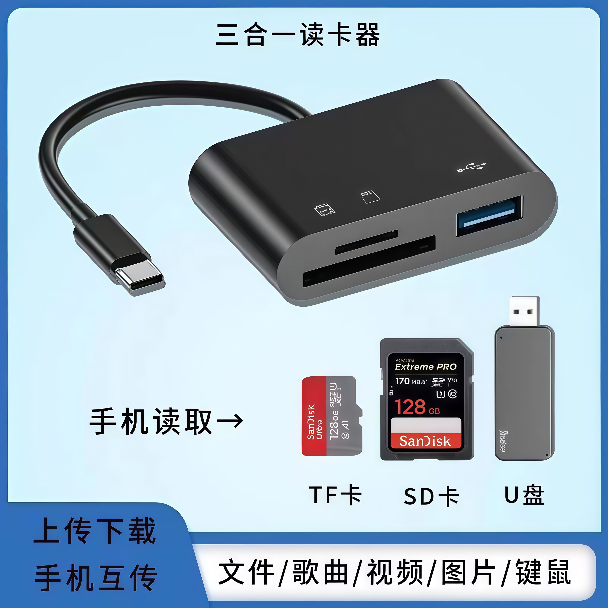 OPPO手机通用连接U盘OTG读卡器
