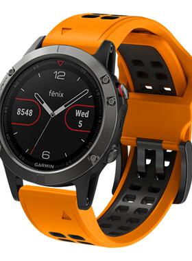 适配佳明Garmin tactix 7 pro泰铁时7硅胶洞洞双色透气快拆表带