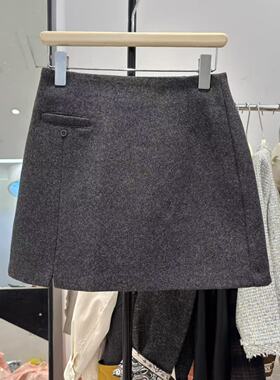 欧货2025冬季百搭高腰显瘦A字裙女防走光短款半身裙包臀裙3600