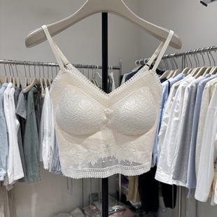 浪漫蕾丝自带胸垫可外穿气质温柔背心内衣Bra少女无钢圈吊带9015
