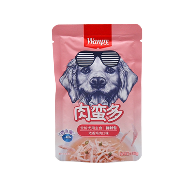 Wanpy顽皮肉蛮多鲜封包狗罐头鲑鱼鸡肉泰迪狗零食妙鲜狗湿粮拌饭