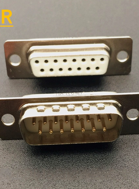 台湾正凌DB15公头/母头两排15P针孔D-SUB白胶镀金焊线式串口并口