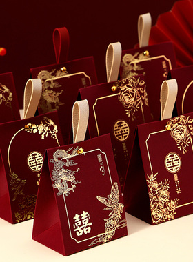 2026新款手提式糖果包装盒子婚礼专用高级感空礼盒纸袋结婚喜糖盒