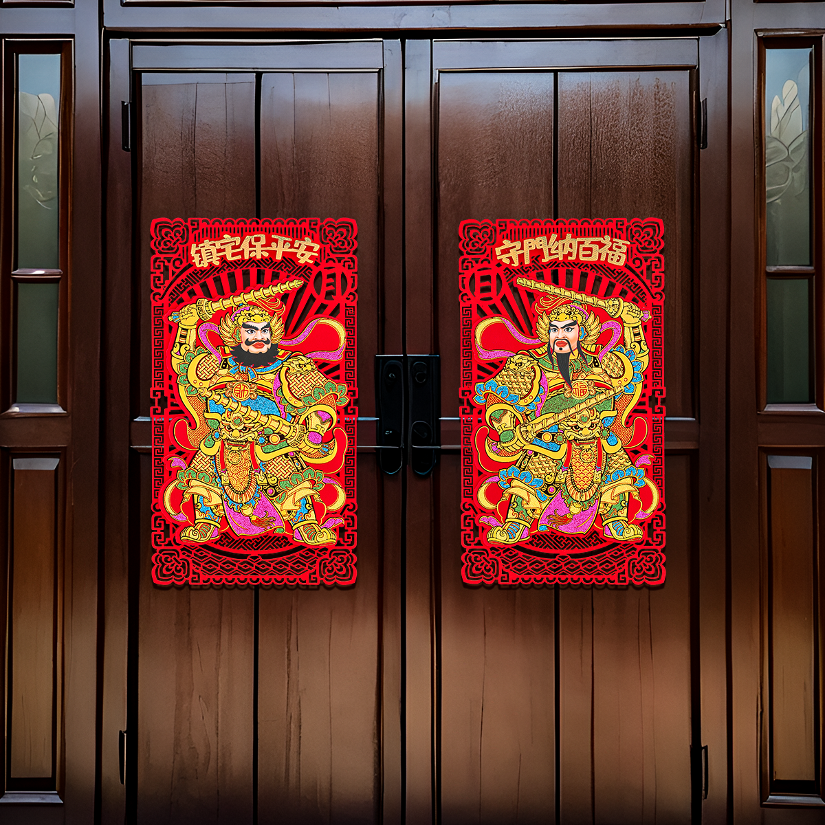 2026马年春节门神贴大门立体烫金植绒镇宅秦叔宝尉迟恭过年家用,节庆用品/礼品,门神,淘宝优惠券,粉丝福利购,淘宝优惠卷