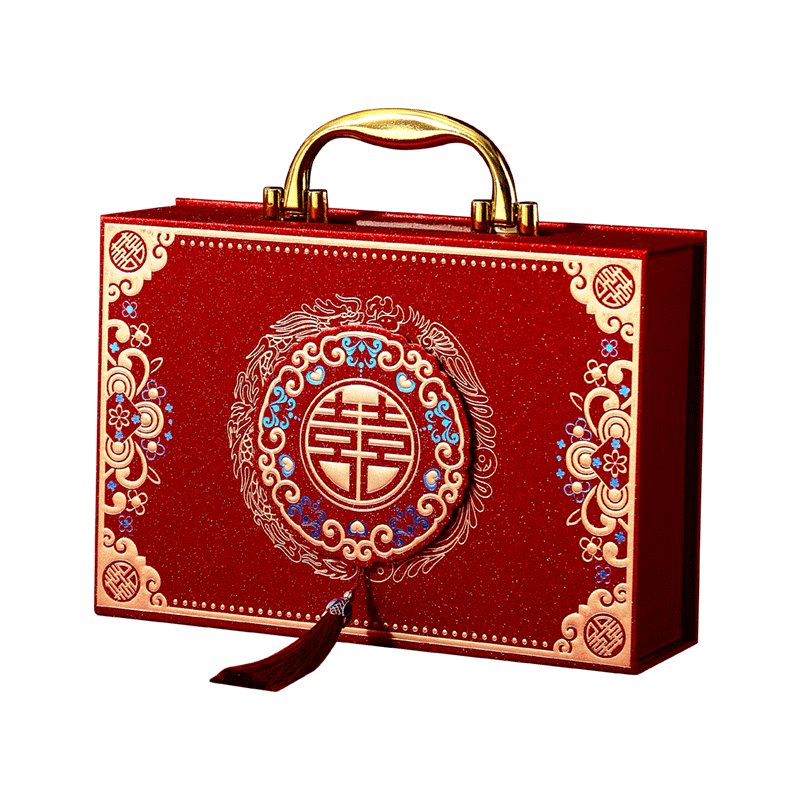 订婚彩礼钱盒子礼金盒结婚用品彩礼盒10万30万聘礼箱提亲礼盒高档