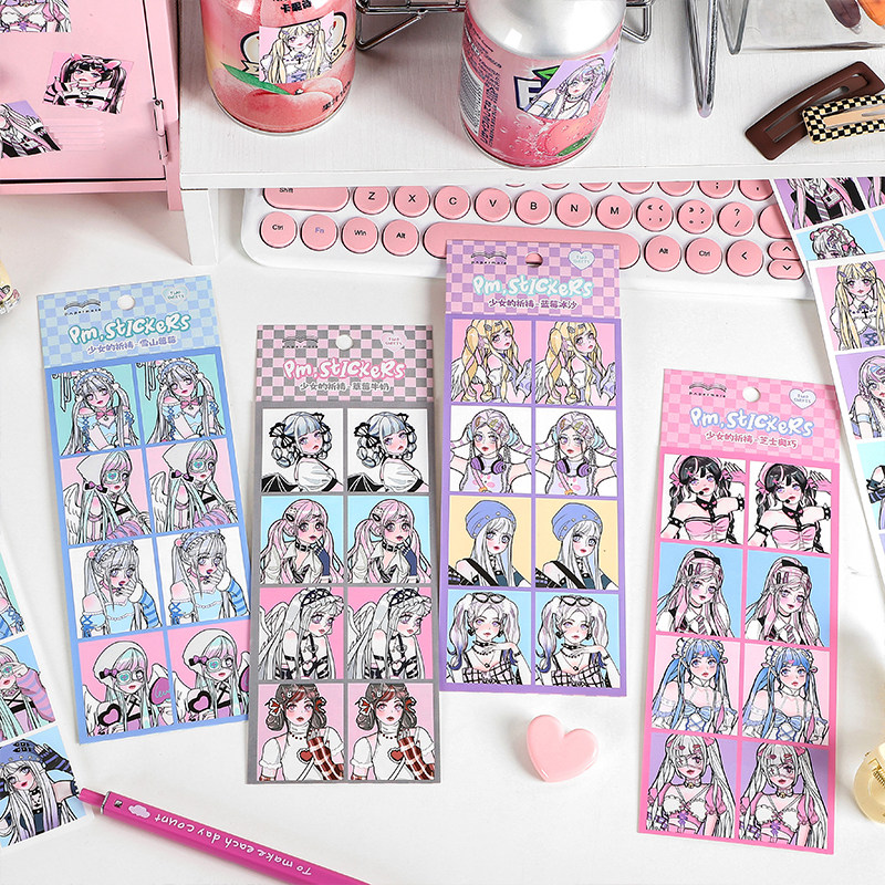 papermore 平张不干胶贴纸 少女的祈祷 动漫插画少女手账日记装饰