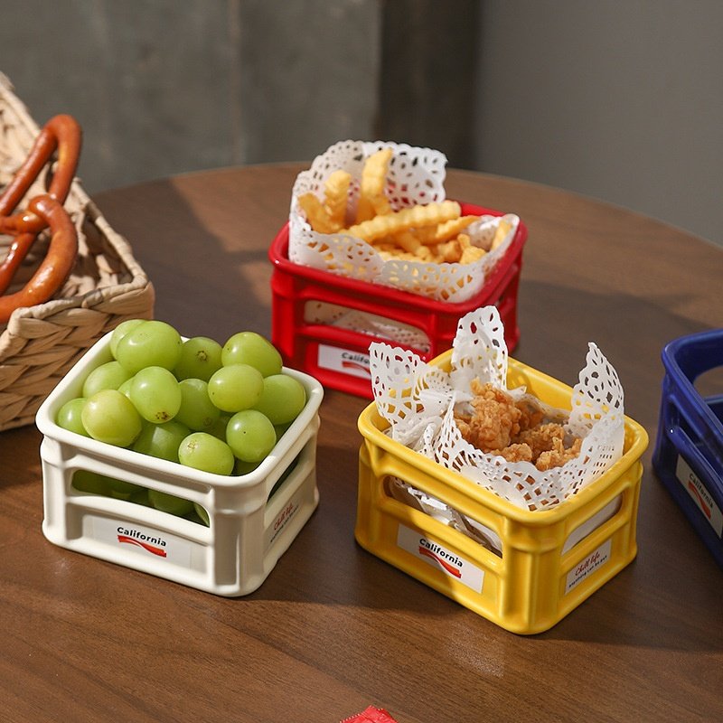 陶瓷薯条碗高颜值网红爆米花零食碗创意小吃筐家用水果碗造型碗篮,餐饮具,果盆/果盘/果篮,淘宝优惠券,粉丝福利购,淘宝优惠卷