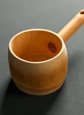 竹制带吧竹水勺舀米瓢家用厨房盛水勺户外浇花浇菜打水水瓢茶道