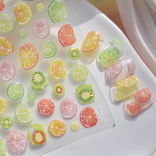 Lemon Slices Lime Cherry Kiwi Fruits Strawberry Grapefruit A