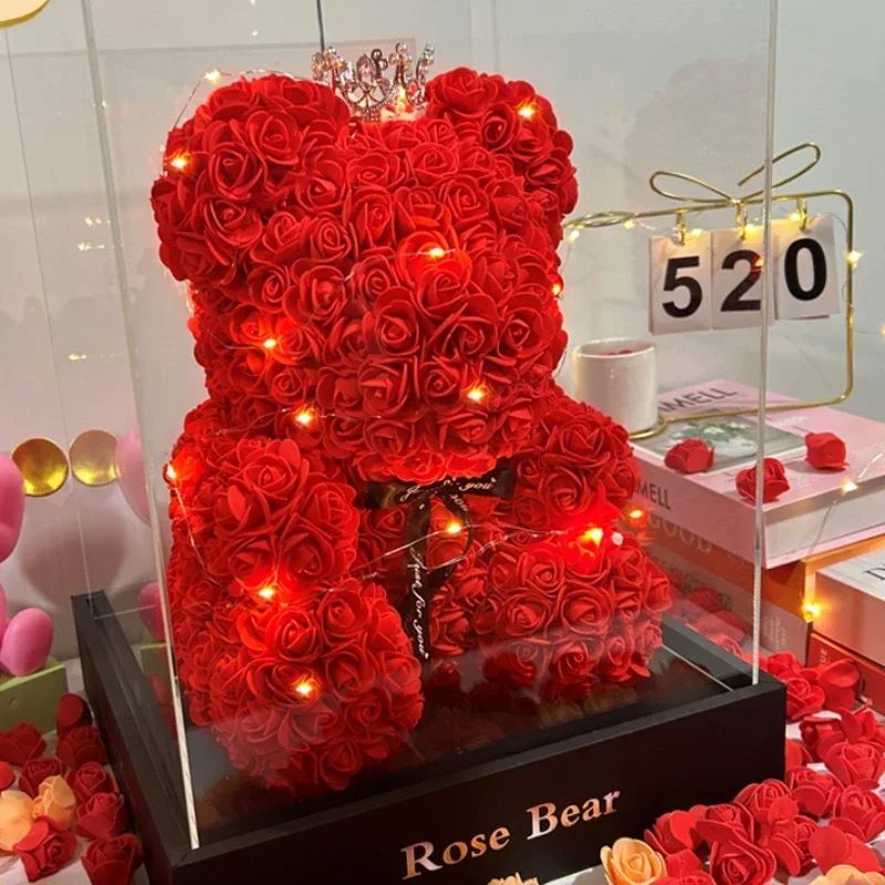 New Artificial Flower Eternal Rose Teddy Bear for Mom Mother