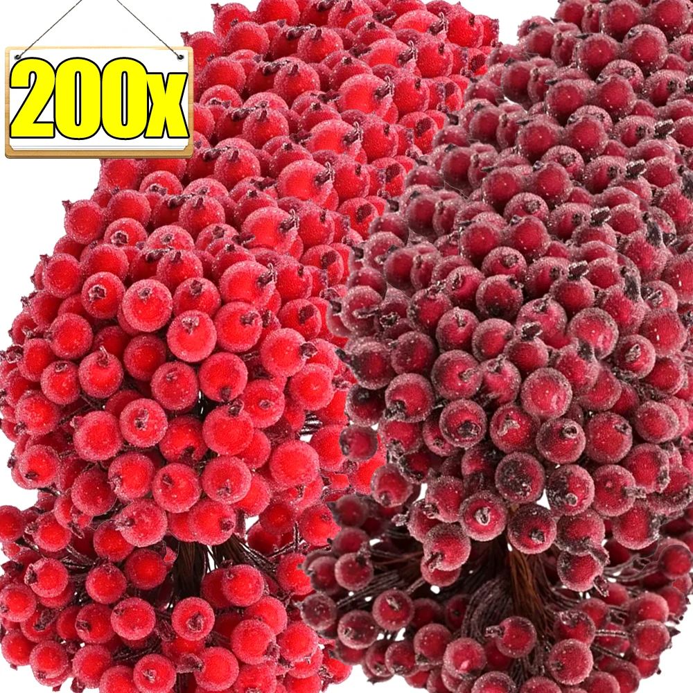 Wholesale Artificial Frosted Berry Mini Double Head Christma