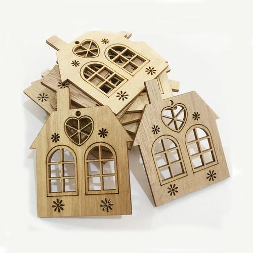 10pcs DIY Natural Christmas Craft Decoration House Snowflake