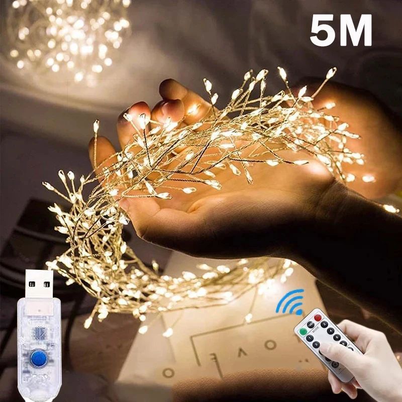 5M USB Power LED Firecracker Fairy Light Remote Control Dimm