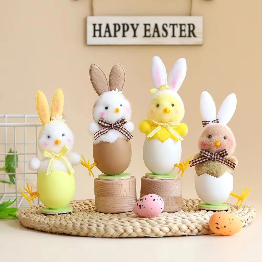 Easter Rabbit Ear Chick Plush ChickInEggshell Ornaments Hand