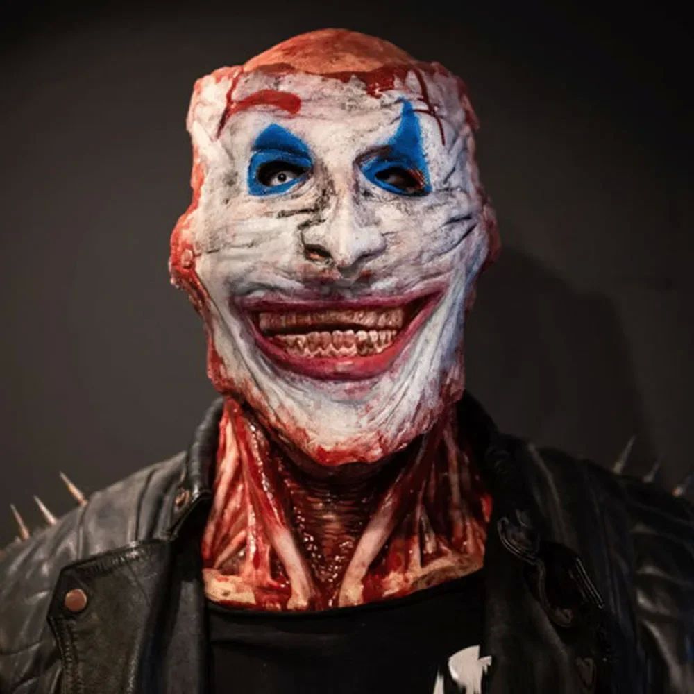 New Halloween Double Rip Mask Bloody Scary Skeleton Latex Ma