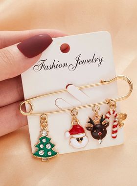 Fashion Christmas Brooch Pin For Women Men Santa Claus Snowf