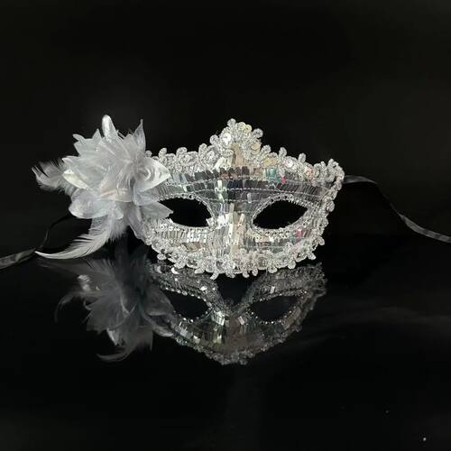 Feather Flower Sequin Venetian Mask Sexy Ladies' Masquerade