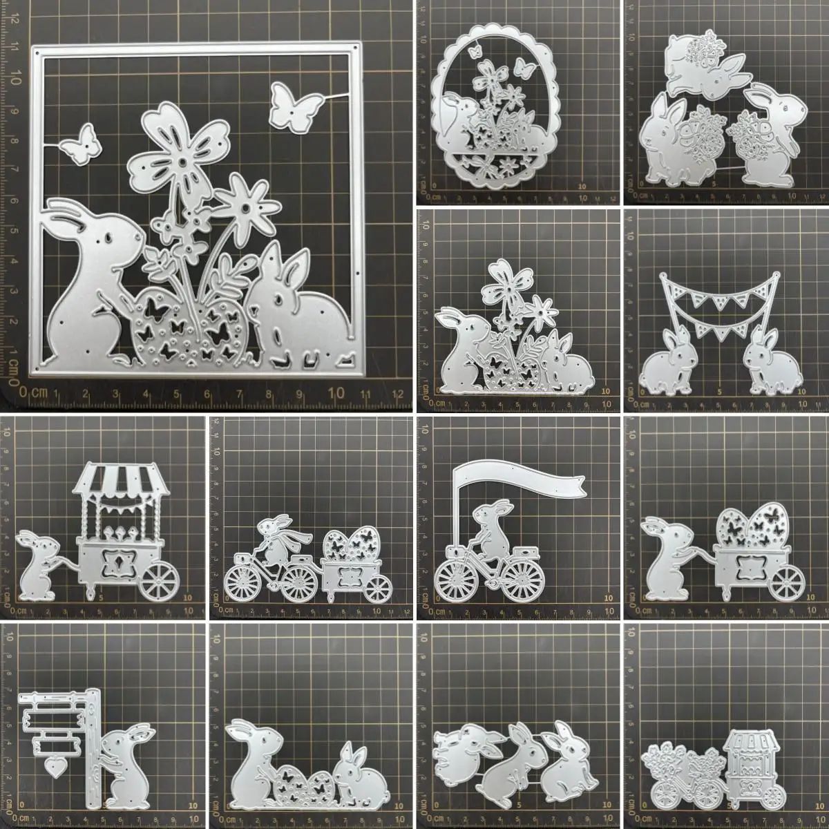 13 kinds BUNNY EASTER Series Metal Cutting Dies Stencils For