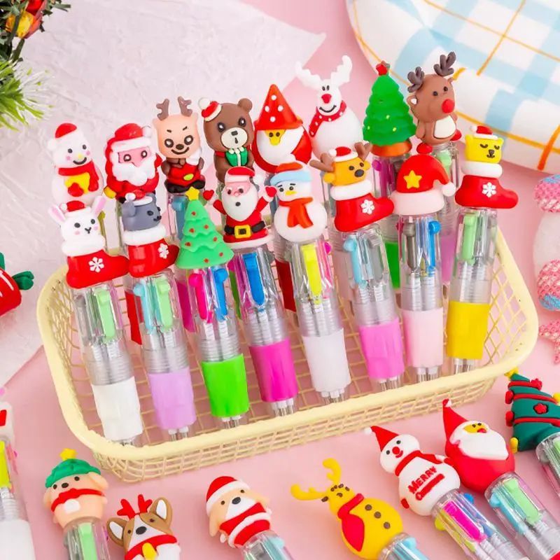 5/10/20PCS Christmas Elk Santa Claus Mini Ballpoint Pen Gift