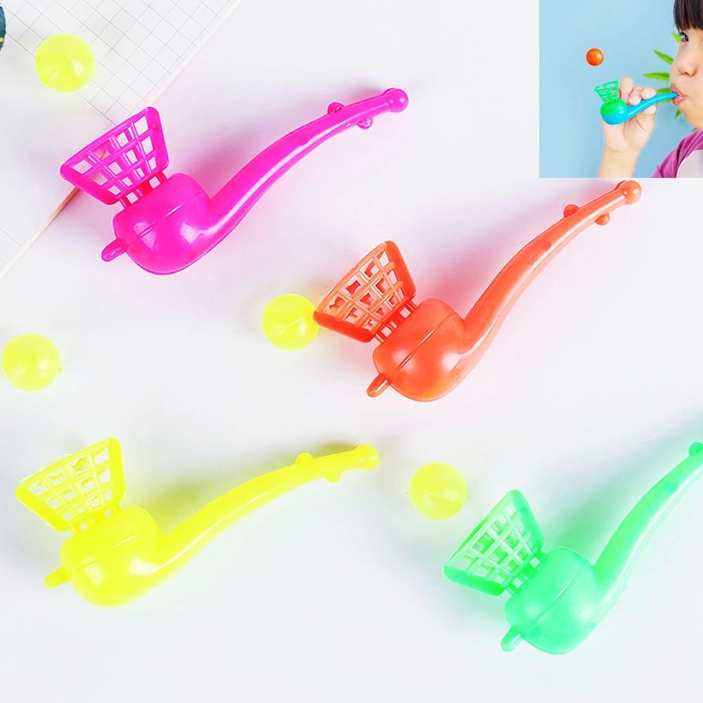 12Pcs Funny Blowpipe Levitating Ball Toys Children's Day Bir