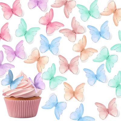 48pcs Paper Butterfly birthday decorations Multiple Colors L