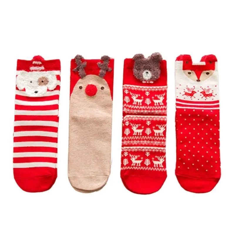 1 Pairs New Year Cute Christmas Cotton Socks Winter Christma