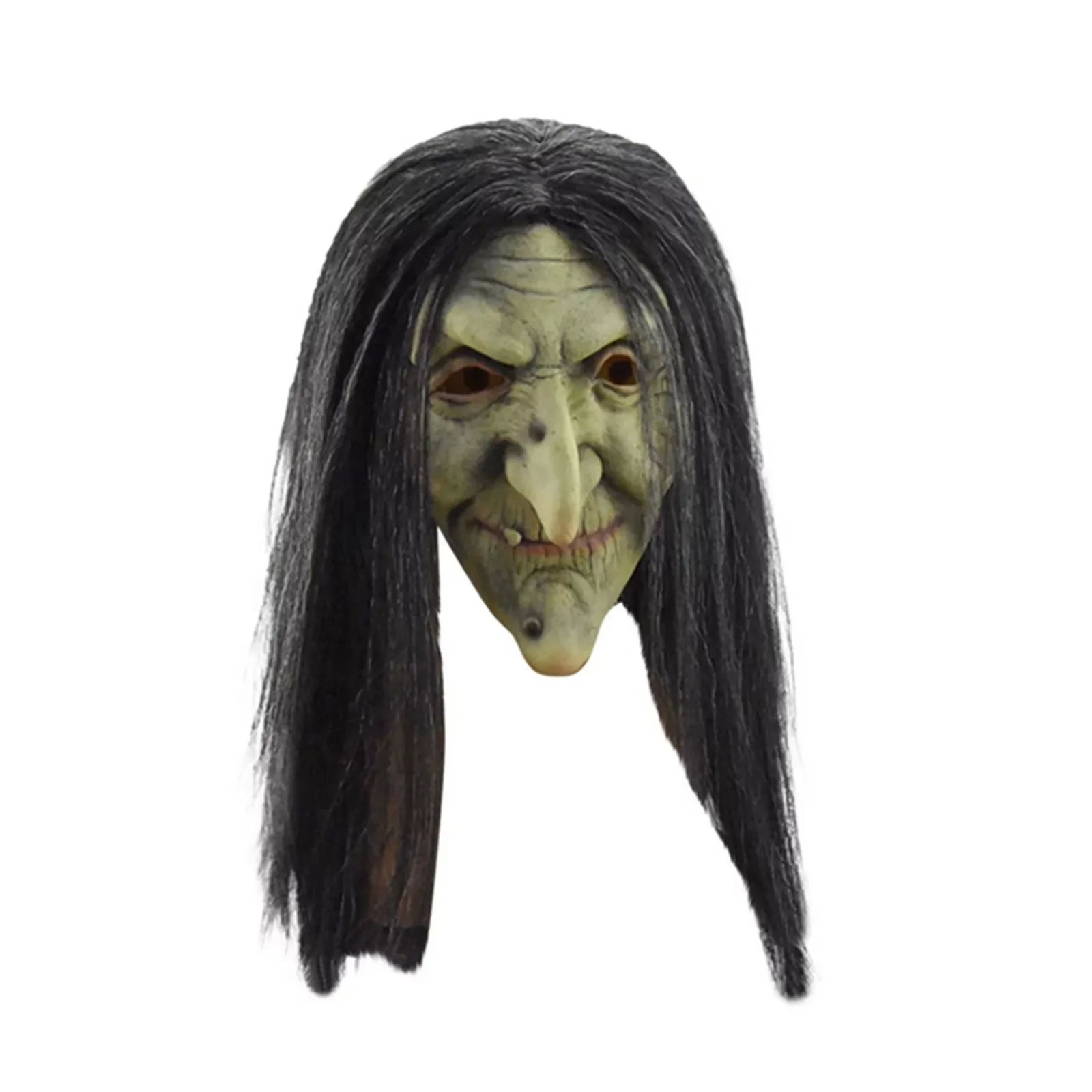 Witch Mask Halloween Scary Horror Costume Old Woman Witch Ma