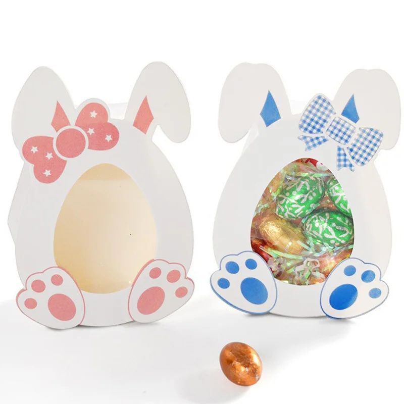 1/6pack Pink Blue Bunny Gift Box Happy Easter Rabbit Garden