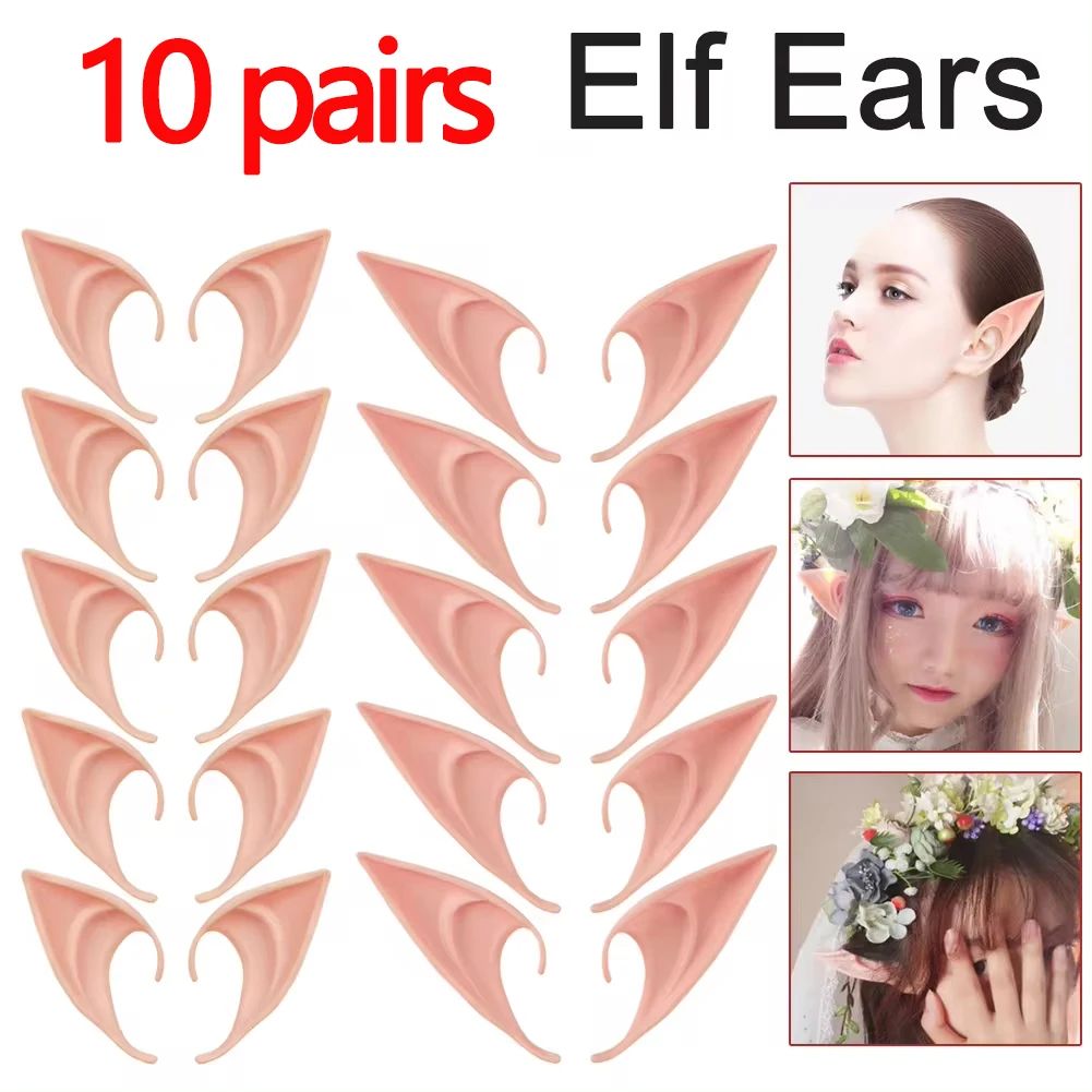 1-10 pair Halloween Elf Ears Decoration Angel Elf Ears Masqu
