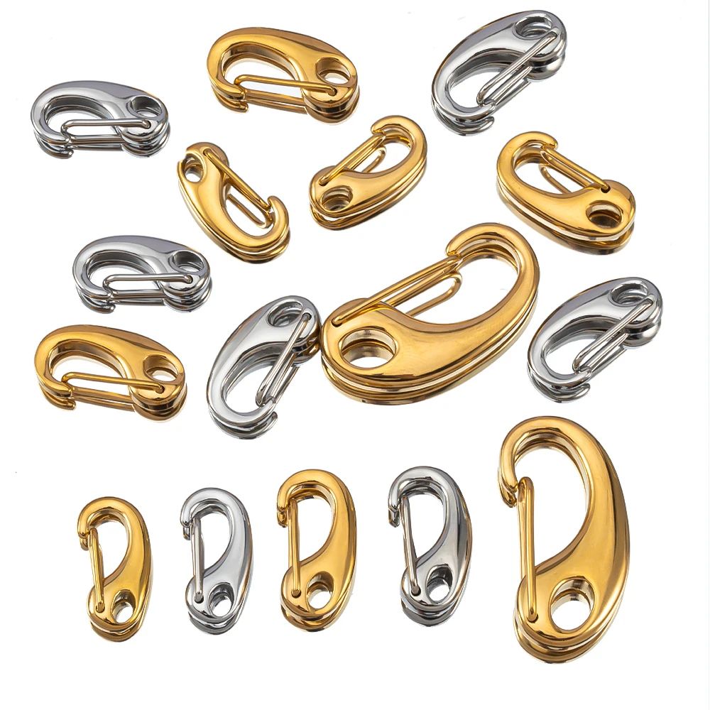3pcs Stainless Steel Bean Cowpea Lobster Clasps Necklace Hoo