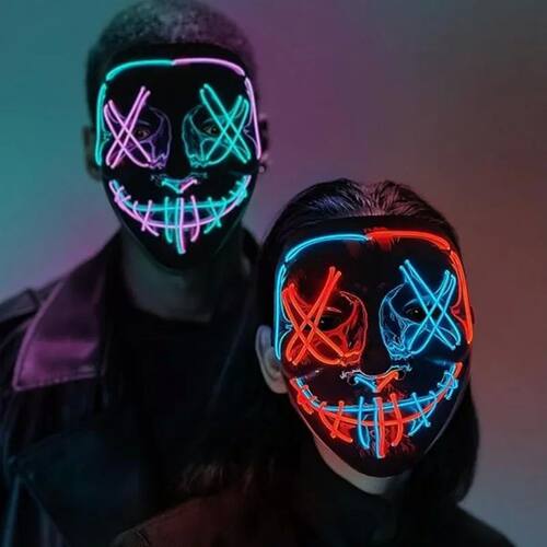 Halloween LED Glow Mask Masquerade Bar Party Play Mask Horro