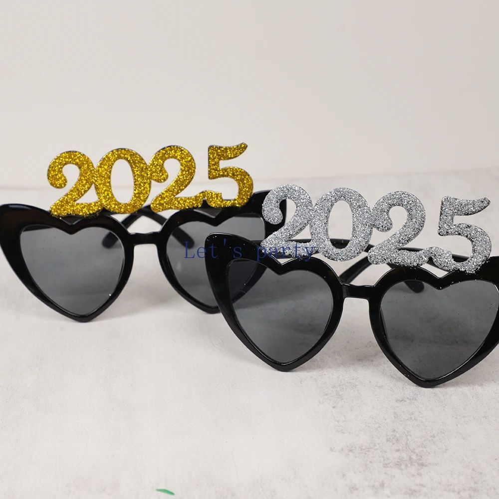 1Pcs Glitter Gold/silvery Heart Sunglasses Eyeglasses Photo