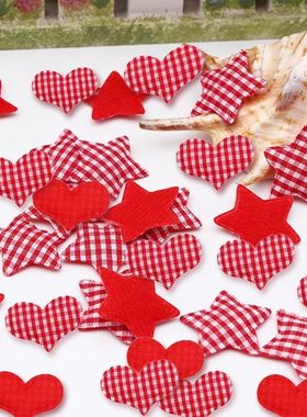 50Pc Red Scottish Checked Fabric Christmas star party weddin