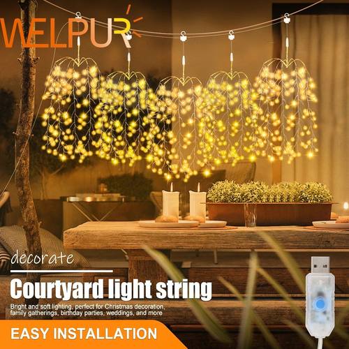 Solar Fireworks Lights Hanging Firecracker Light String 8 Li