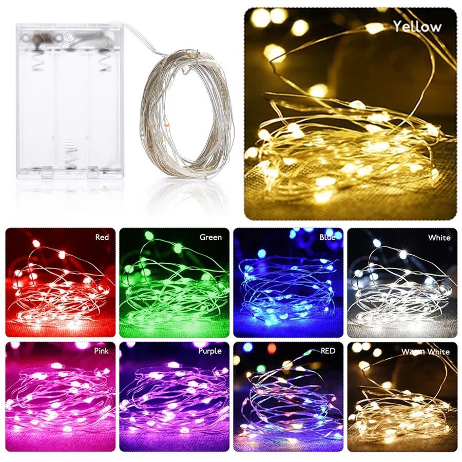 2m 3m 5m 10m Copper Wire LED Fairy String Lights Battery Pow
