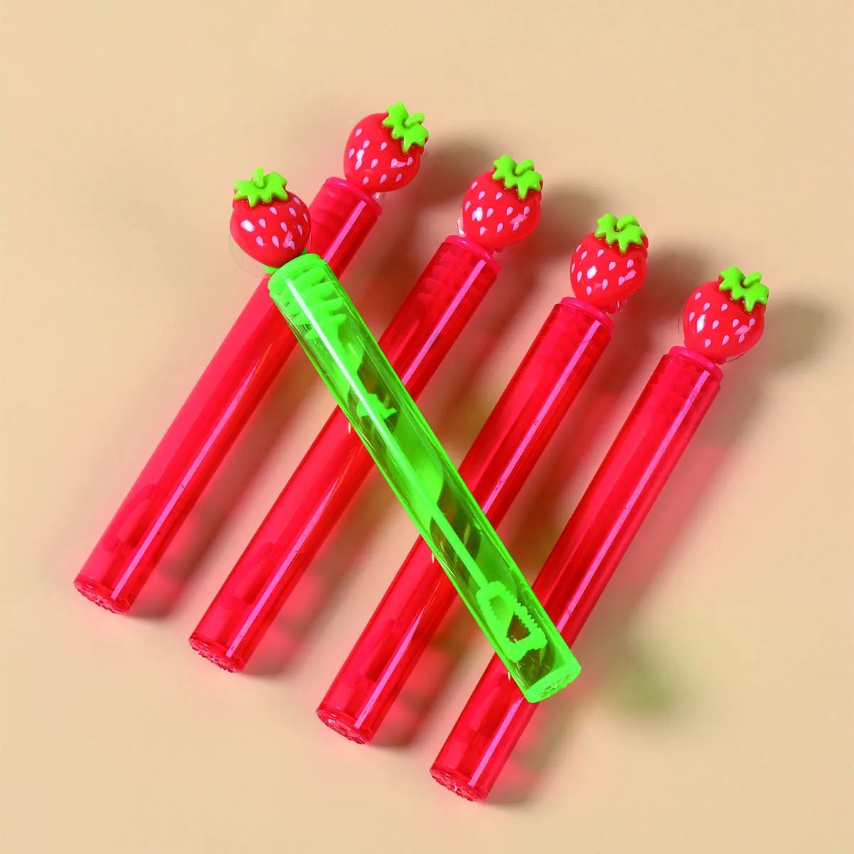 10/20Pcs Strawberry Bubble Tube Strawberry Theme Birthday Pa