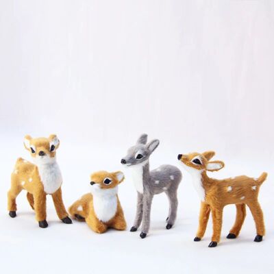 Simulation Lying Christmas Reindeer Mini Plush Plastic Deer