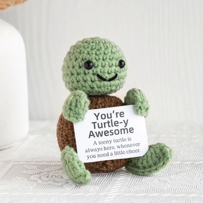 New Knitted Positive Turtle Doll Handmade Emotional Support