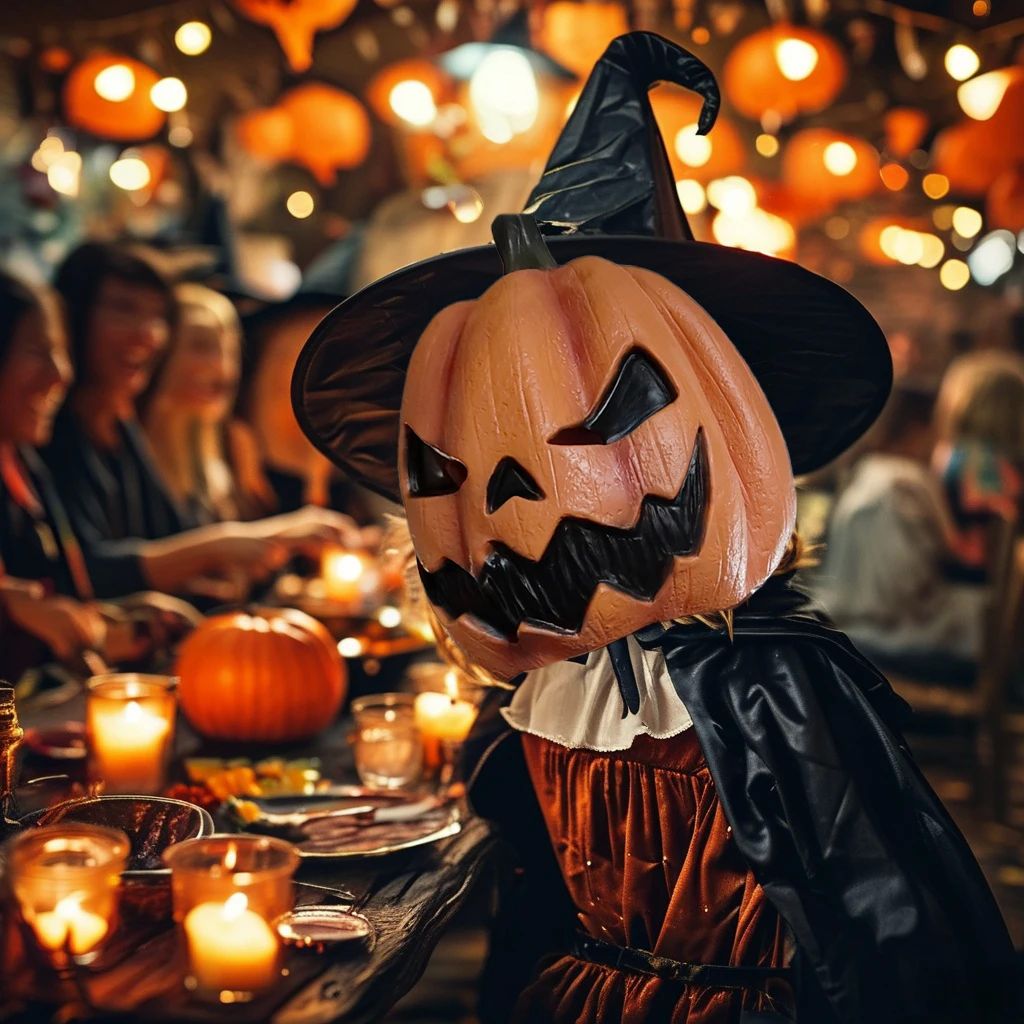 Jack Lantern Halloween Pumpkin Face Head Latex Masks Novelty