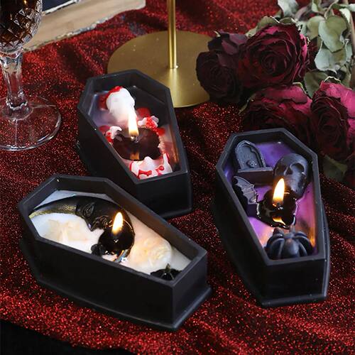 Scented Candles Halloween Coffin Candle Fragrant Room Decor