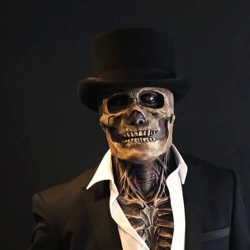 2026 Halloween Latex Skeleton Head Mask Horror Brain Helmet