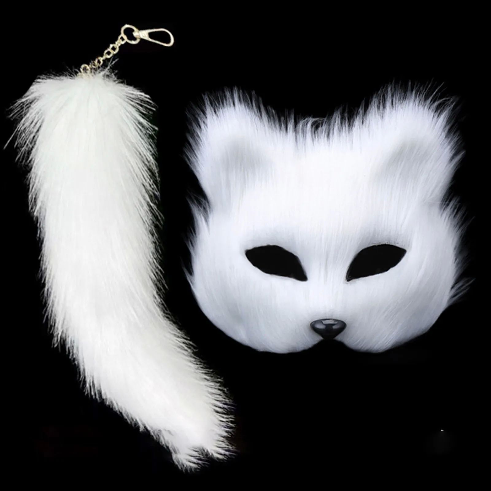 Therian Mask and Tail Set Halloween Cosplays Costume Accesso