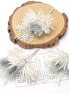 Snow White Christmas Decoration Artificial Plant Pinecone fo