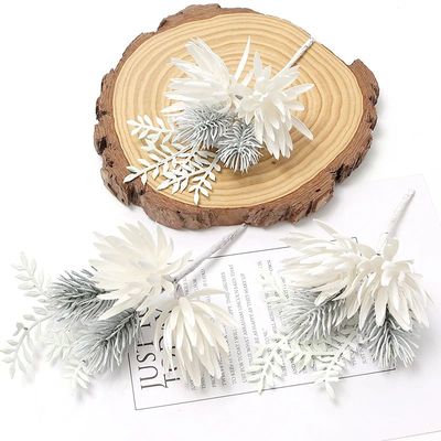 Snow White Christmas Decoration Artificial Plant Pinecone fo